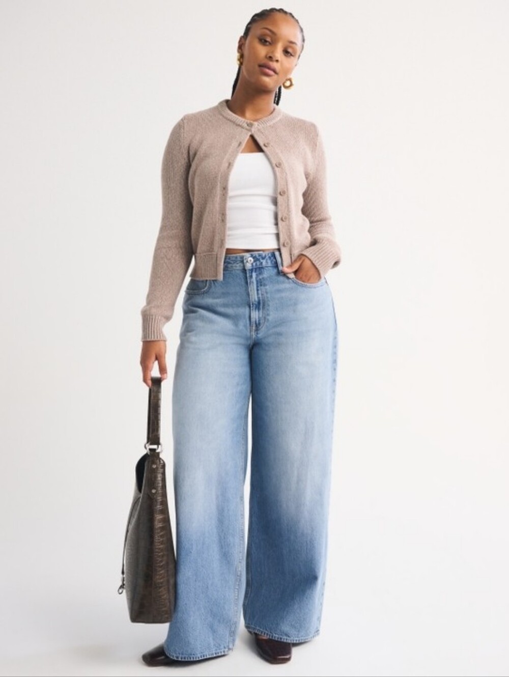 Abercrombie & Fitch Curve Love High Rise Wide Leg Jean Size 30/10